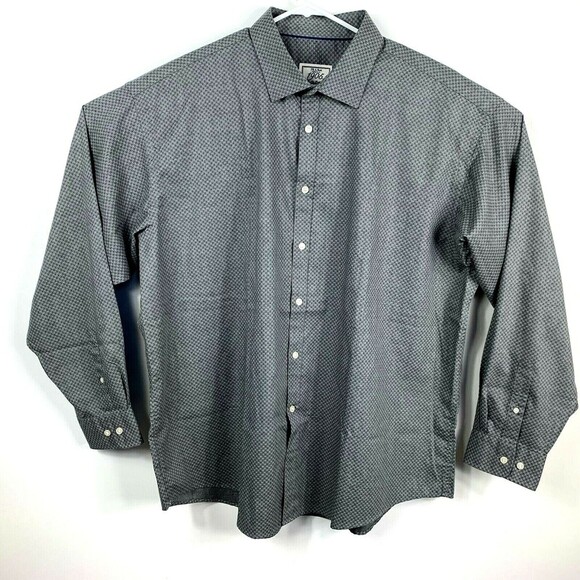 Jos A Bank 1905 Dress Shirt Mens 2X Dark Gray Pattern Cotton - Picture 1 of 5
